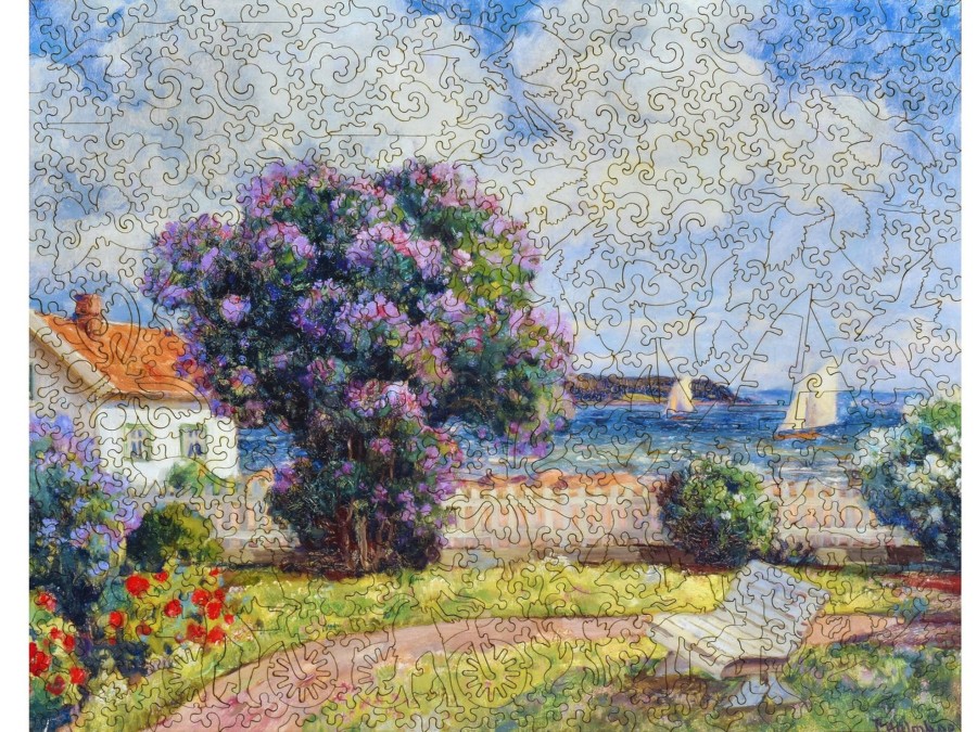 Puzzles Liberty Puzzles | Coastal Landscape With Blooming Lilac Bush