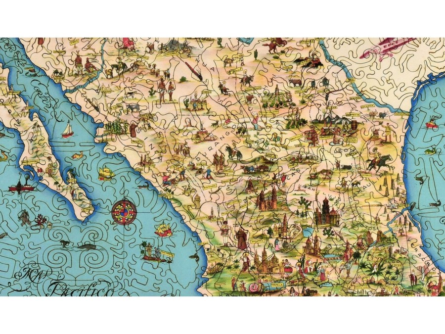 Puzzles Liberty Puzzles | Illustrated Map Of The Republic Of Mexico