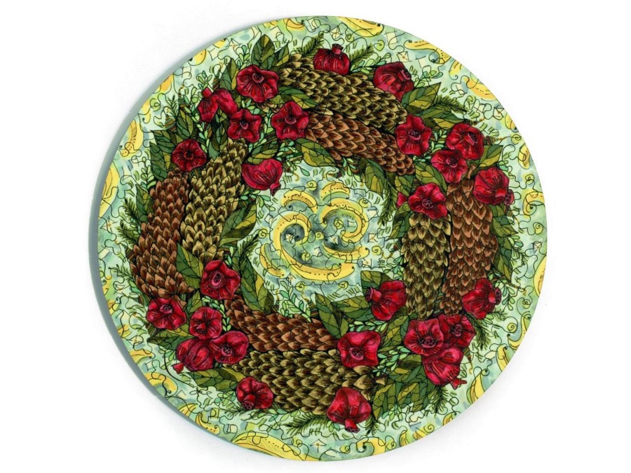 Puzzles Janice Larson | Pinecone And Pomegranate Wreath